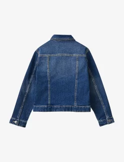 Benetton Regular-fit Long-sleeve Stretch-denim Jacket 6-14 Years -Boutique Fashionable Childrens Clothing Store R04151621 BLUEDENIM ALT02