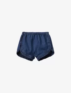 Benetton Elasticated-waist Frilled-edges Denim Shorts 1-18 Months