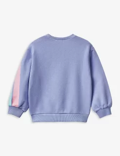 Benetton Rainbow-print Crew-neck Cotton Sweatshirt 1-6 Years -Boutique Fashionable Childrens Clothing Store R04151645 LILAC ALT02