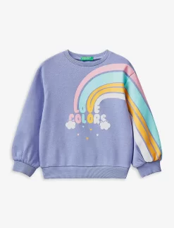 Benetton Rainbow-print Crew-neck Cotton Sweatshirt 1-6 Years