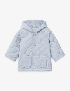 Benetton Logo-embroidered Quilted Woven Jacket 1-18 Months