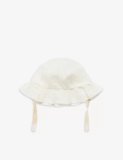 Benetton Frilled-brim Chin-strap Cotton Sun Hat 1-5 Years