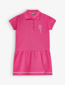 Benetton Tennis-embroidered Polo-collar Cotton-piqué Dress 1-6 Years