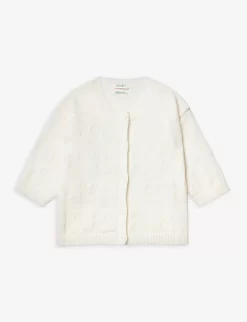 Benetton Graphic-jacquard Recycled Cotton-blend Cardigan 1-18 Months
