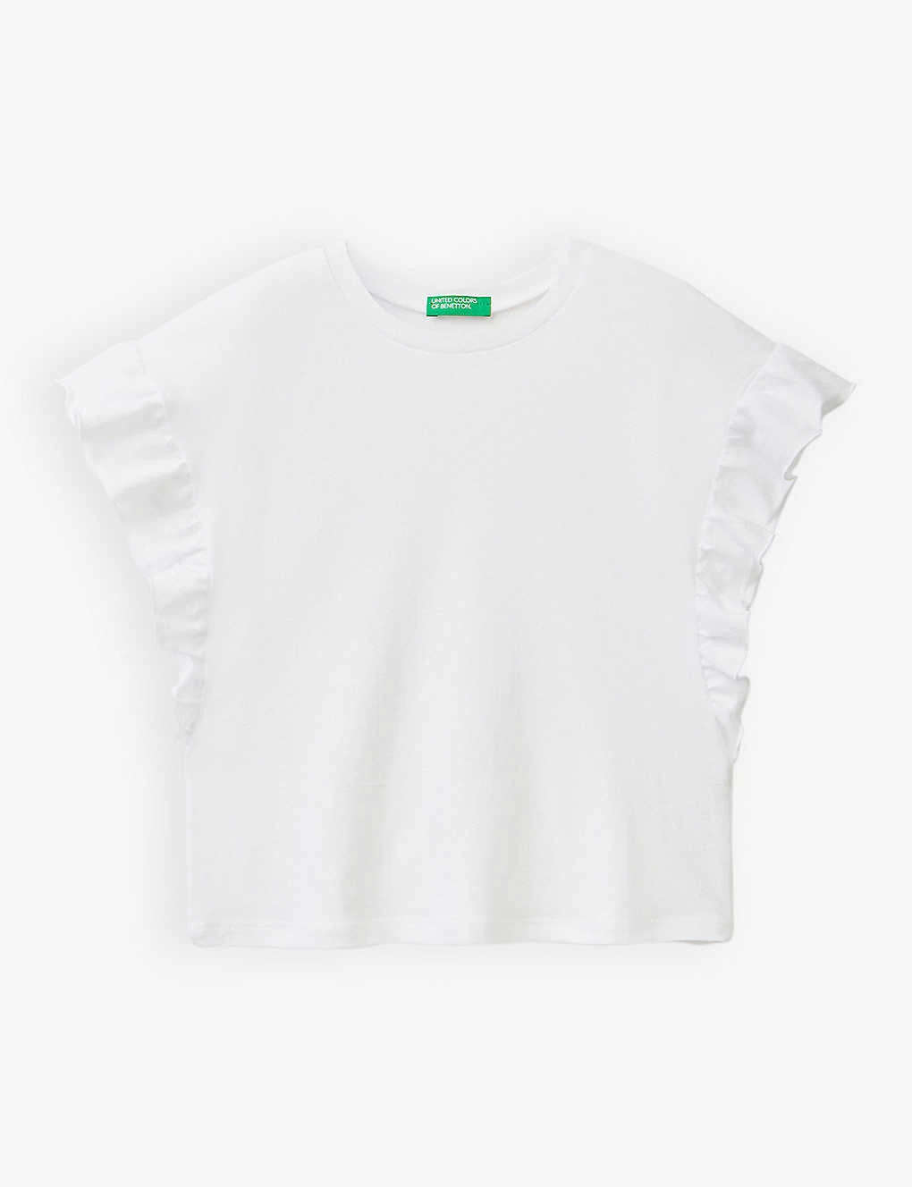 Benetton Frill-trim Cotton And Linen-blend T-shirt 6-14 Years 1 Benetton Frill-trim Cotton And Linen-blend T-shirt 6-14 Years