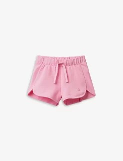 Benetton Logo-embroidered Organic-cotton Shorts 1-6 Years