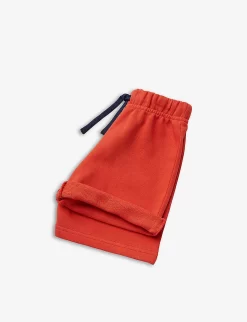 Benetton Logo-print Organic-cotton Shorts 1-6 Years -Boutique Fashionable Childrens Clothing Store R04151789 RED ALT02