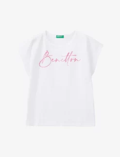 Benetton Logo-print Organic-cotton Jersey T-shirt 6-14 Years