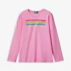 Benetton Logo-print Long-sleeved Organic-cotton T-shirt 6-14 Years