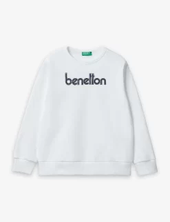 Benetton Logo-print Cotton-jersey Sweatshirt 6-14 Years