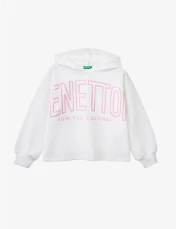 Benetton Logo-print Cotton-jersey Hoody 6-14 Years