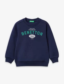 Benetton Logo-print Cotton-jersey Sweatshirt 1-6 Years