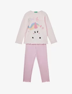 Benetton Graphic-print Cotton-jersey Pyjama Set 1-12 Years