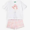 Benetton Checked Cotton T-shirt And Shorts Set 18 Months - 12 Years