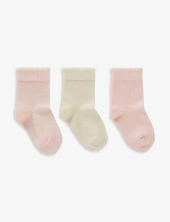 Benetton Set Of Three Stretch-cotton Blend Socks 0-12 Months