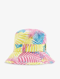 Graphic-print Cotton Bucket Hat 6 Months - 10 Years -Boutique Fashionable Childrens Clothing Store R04154813 TROPICALLEAF ALT02
