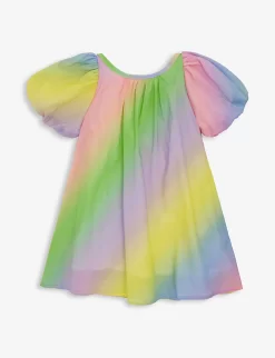 Olivia Rubin Olympia Rainbow-print Cotton Dress 4-13 Years 5 Olivia Rubin Olympia Rainbow-print Cotton Dress 4-13 Years -Boutique Fashionable Childrens Clothing Store R04154824 PASTELRAINBOW ALT02