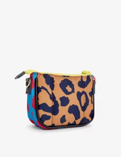 Marc Jacobs Animal-print Contrast-panel Woven Kids' Shoulder Bag -Boutique Fashionable Childrens Clothing Store R04157196 BLUEENAMEL ALT02