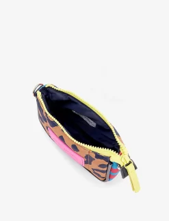 Marc Jacobs Animal-print Contrast-panel Woven Kids' Shoulder Bag -Boutique Fashionable Childrens Clothing Store R04157196 BLUEENAMEL ALT03