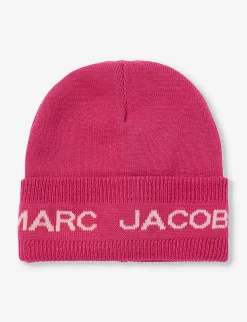 Marc Jacobs Text-pattern Folded-brim Knitted Beanie 2-4 Years