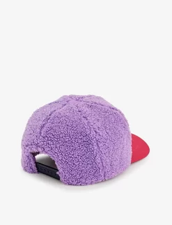 Marc Jacobs Brand-embroidered Teddy-texture Faux-shearing Cap 8-16 Years -Boutique Fashionable Childrens Clothing Store R04157199 VIOLET ALT02