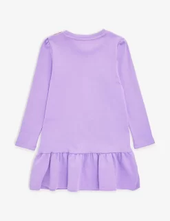 Marc Jacobs Handbag-print Pleated-skirt Cotton-jersey Dress 4-12 Years -Boutique Fashionable Childrens Clothing Store R04157202 VIOLET ALT02
