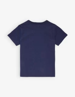 Marc Jacobs Logo-print Short-sleeve Cotton-jersey T-shirt 4-12 Years -Boutique Fashionable Childrens Clothing Store R04157217 NAVY ALT02