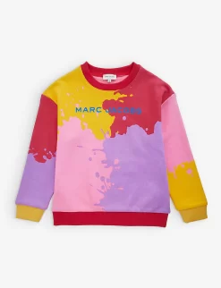 Marc Jacobs Logo-embroidered Paint-splatter Cotton-blend Sweatshirt 4-12 Years