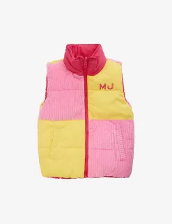 Marc Jacobs Logo-embroidered Reversible-design Cotton-corduroy Gilet 4-12 Years -Boutique Fashionable Childrens Clothing Store R04157231 FUSCHIA ALT03