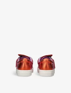 Sophia Webster Butterfly Metallic Leather Low-top Trainers 3-9 Years -Boutique Fashionable Childrens Clothing Store R04159851 PINK ALT03