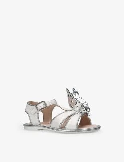 Sophia Webster Celeste Butterfly-embellished Leather Sandals 1-8 Years -Boutique Fashionable Childrens Clothing Store R04159852 WHITE ALT02