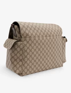 Gucci Monogram-print Shoulder-strap Coated-canvas Baby Changing Bag -Boutique Fashionable Childrens Clothing Store R04160240 BEEBOCOCOADKCHOC ALT02