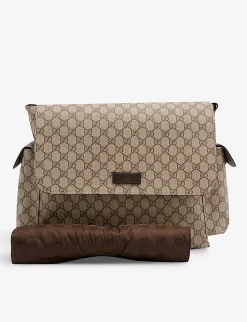 Gucci Monogram-print Shoulder-strap Coated-canvas Baby Changing Bag -Boutique Fashionable Childrens Clothing Store R04160240 BEEBOCOCOADKCHOC ALT04
