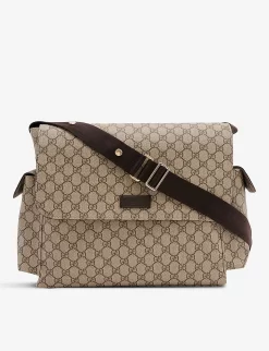 Gucci Monogram-print Shoulder-strap Coated-canvas Baby Changing Bag