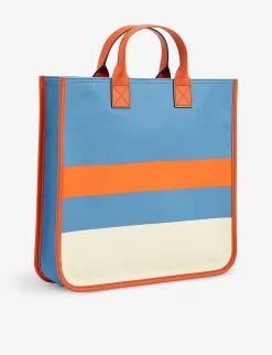 Gucci Logo-print Striped Woven Kids' Tote Bag -Boutique Fashionable Childrens Clothing Store R04160241 MULTICOLORDEEPORAN ALT02