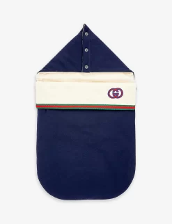 Gucci Logo-embroidered Striped Stretch-cotton Baby Nest