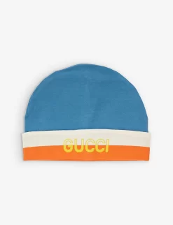 Gucci Brand-print Stripe-pattern Cotton-jersey Hat