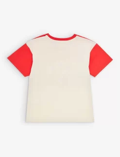 Gucci Logo-print Stripe-pattern Cotton-jersey T-shirt 6-36 Months -Boutique Fashionable Childrens Clothing Store R04160266 SUNKISSEDLOBREDMC ALT02