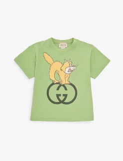 Gucci Graphic-print Short-sleeve Cotton-jersey T-shirt 12-24 Months