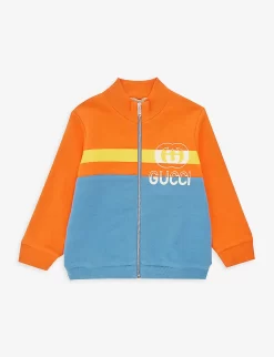 Gucci Logo-print Stripe-pattern Cotton-jersey Jacket
