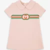 Gucci Logo-embroidered Peter-pan Collar Cotton-jersey Dress 6-36 Months
