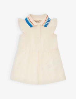 Gucci Brand-print Jacquard A-line Cotton-jersey Dress