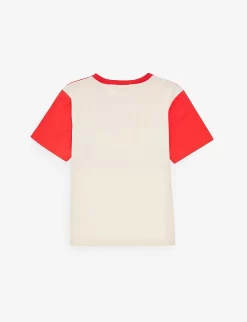 Gucci Logo-print Stripe-pattern Cotton-jersey T-shirt -Boutique Fashionable Childrens Clothing Store R04160302 SUNKISSEDLOBREDMC ALT02