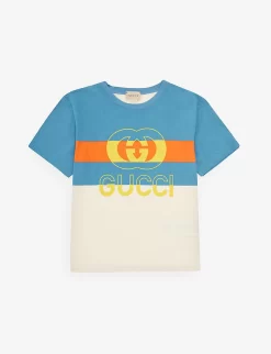 Gucci Logo-print Stripe-pattern Cotton-jersey T-shirt 4-10 Years