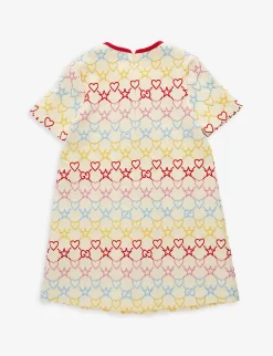 Gucci Embroidered-branding Bow-design Stretch-woven Dress 6-12 Years 5 Gucci Embroidered-branding Bow-design Stretch-woven Dress 6-12 Years -Boutique Fashionable Childrens Clothing Store R04160311 ALMONDFLOWERMC ALT02