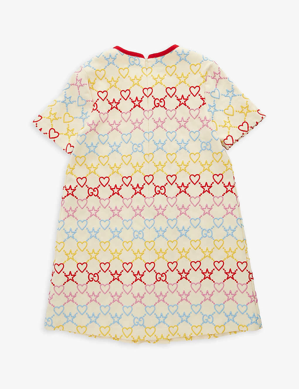 Gucci Embroidered-branding Bow-design Stretch-woven Dress 6-12 Years 3 Gucci Embroidered-branding Bow-design Stretch-woven Dress 6-12 Years - Image 3