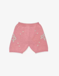 Gucci Floral-embroidered Knitted Wool Shorts 8-12 Years