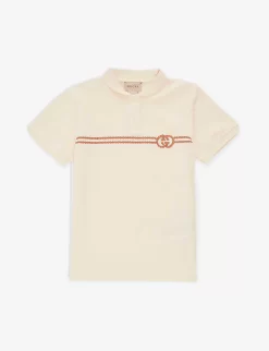Gucci Logo-embroidered Stretch-cotton-pique Polo Shirt 4-12 Years
