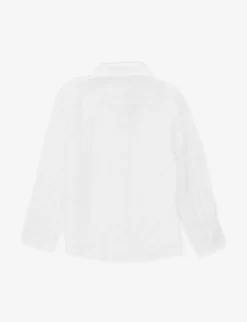 Reiss Ruban Long-sleeve Linen Shirt 4-12 Years -Boutique Fashionable Childrens Clothing Store R04160594 WHITE ALT02