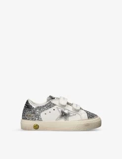 Golden Goose May Glitter Star-embellished Low-top Leather Trainers 6 Months - 5 Years